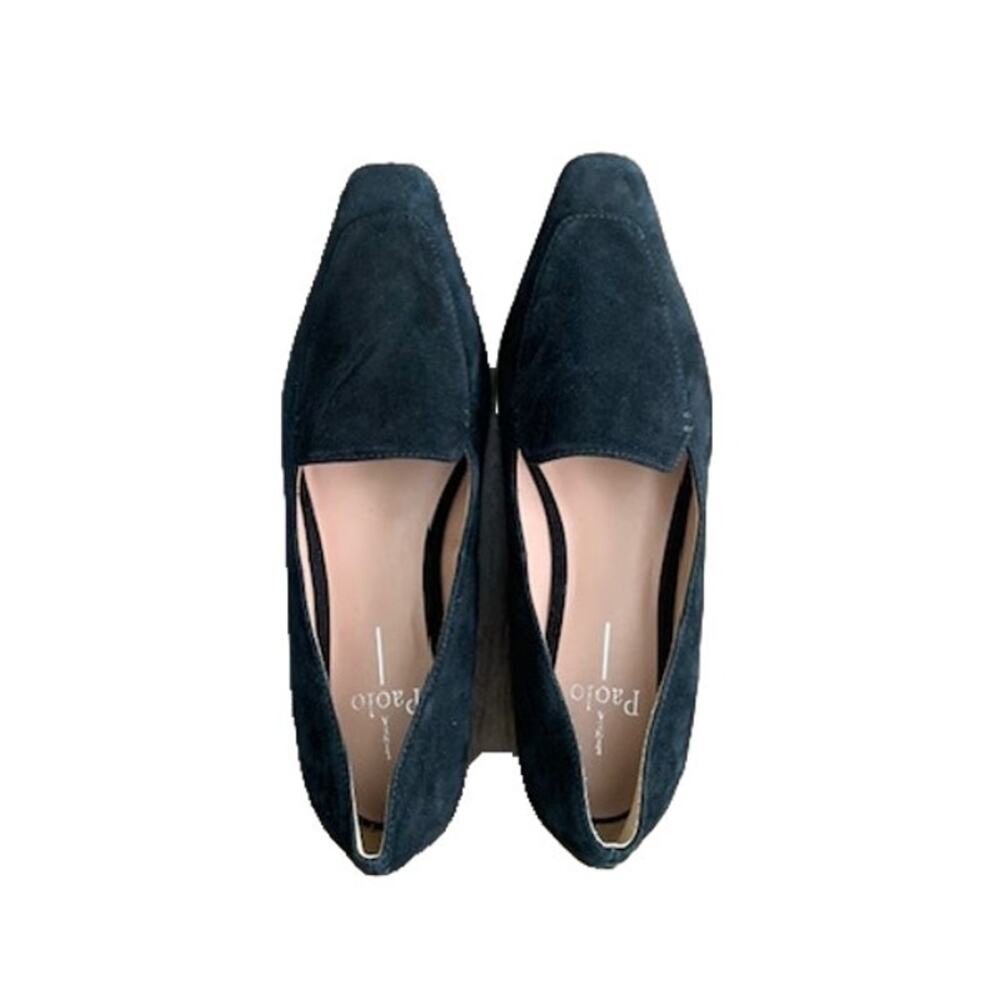 Paolo Black Suede Pointed Toe Loafers Flats Womens Size 7M Business Casual Chic - Picture 3 of 7